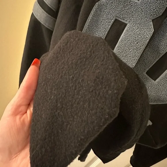 PINK Victoria's Secret Black Sweatshirt with Gray 86 - Picture 5 of 5